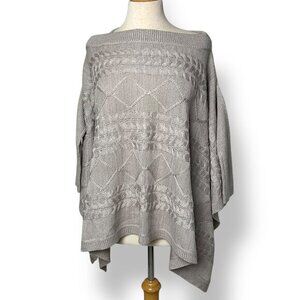 Filomena Fernandez Taupe Nude Knit Poncho Sleeves Off Shoulder One Size